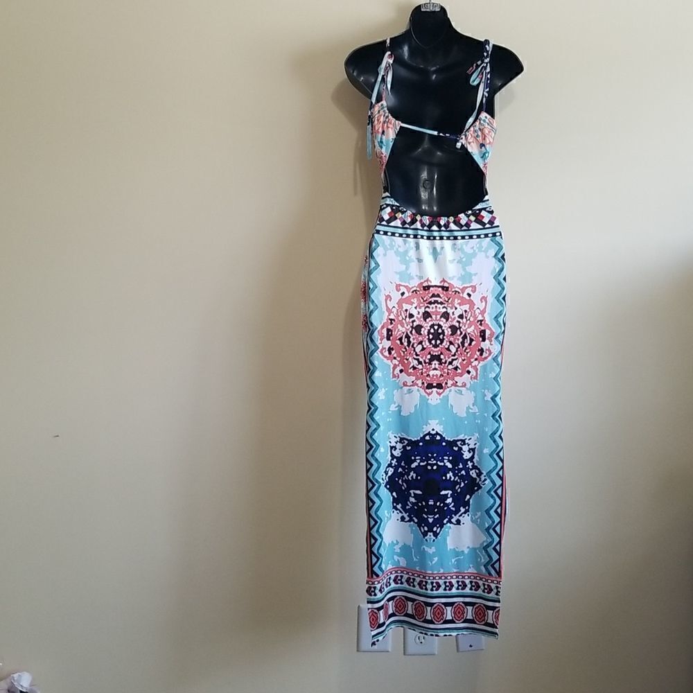 Aztec Print Maxi Dress Sz small - Picture 6 of 9